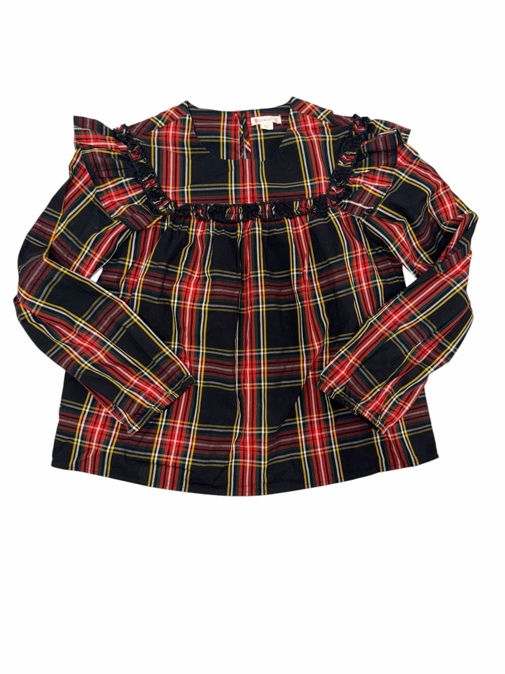 Crewcuts Girls Plaid Holiday Plaid Festive Blouse, Size XL